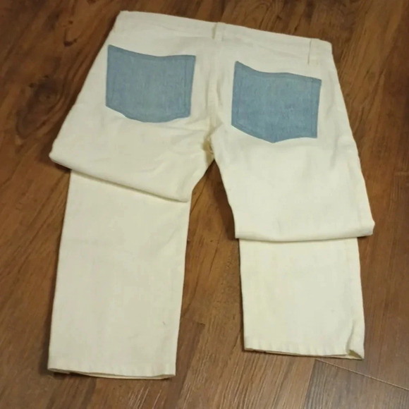 Triarchy White w Accent Pocket Blue Denim Boot Cut Jean CCC - Picture 2 of 4